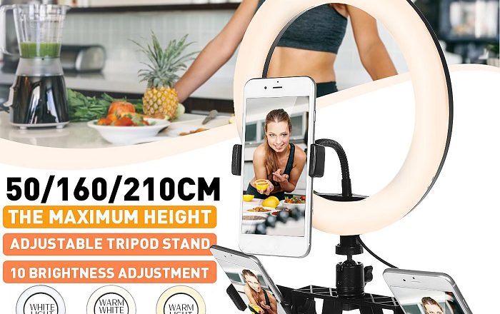 Get Yourself A Selfie Ring Light With A Tripod Stand & 2 Phone Holders